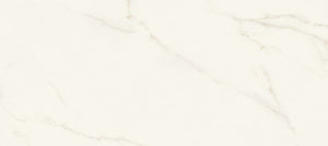 White marble look in porcelain with subtle gray brown veining in stock in Edmonton Western Canada 12 mm