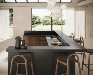 Porcelain slabs for backsplashes, countertops, showers, bathroom walls, fireplaces, feature walls, washbasins, custom furniture, high traffic flooring and facades.