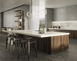 Porcelain slabs for backsplashes, countertops, showers, bathroom walls, fireplaces, feature walls, washbasins, custom furniture, high traffic flooring and facades.