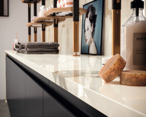 Porcelain slabs for backsplashes, countertops, showers, bathroom walls, fireplaces, feature walls, washbasins, custom furniture, high traffic flooring and facades.