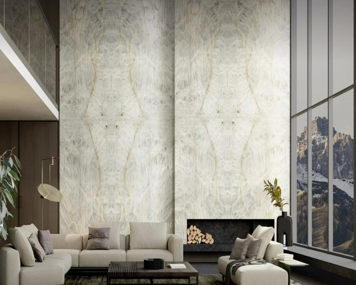 Crystal White Bookmatch:  Polished Porcelain 6mm