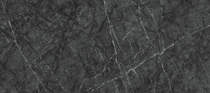Porcelain slab of a textured grey and black surface with visible lines in white available in Edmonton In Stock