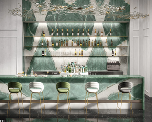 Porcelain slabs for backsplashes, countertops, showers, bathroom walls, fireplaces, feature walls, washbasins, custom furniture, high traffic flooring and facades.