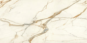Crystal_white_background_with_yellow_gold_and_gray_veins_Matte_Porcelain_Slabs_Countertops_In_Stock_Showroom_Edmonton