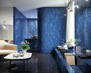 Porcelain slabs for backsplashes, countertops, showers, bathroom walls, fireplaces, feature walls, washbasins, custom furniture, high traffic flooring and facades.