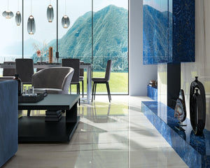 Porcelain slabs for backsplashes, countertops, showers, bathroom walls, fireplaces, feature walls, washbasins, custom furniture, high traffic flooring and facades.