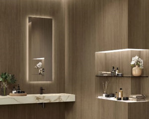Porcelain slabs for backsplashes, countertops, showers, bathroom walls, fireplaces, feature walls, washbasins, custom furniture, high traffic flooring and facades.