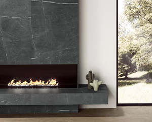 Porcelain slabs for backsplashes, countertops, showers, bathroom walls, fireplaces, feature walls, washbasins, custom furniture, high traffic flooring and facades.