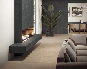 Porcelain slabs for backsplashes, countertops, showers, bathroom walls, fireplaces, feature walls, washbasins, custom furniture, high traffic flooring and facades.