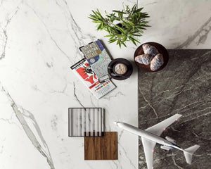Porcelain slabs for backsplashes, countertops, showers, bathroom walls, fireplaces, feature walls, washbasins, custom furniture, high traffic flooring and facades.