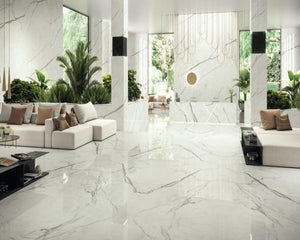 Porcelain slabs for backsplashes, countertops, showers, bathroom walls, fireplaces, feature walls, washbasins, custom furniture, high traffic flooring and facades.